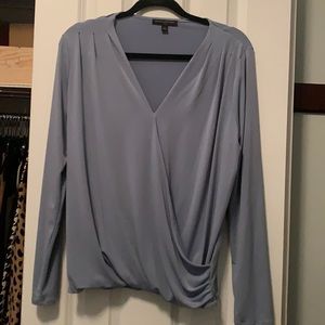 Blue wrap top